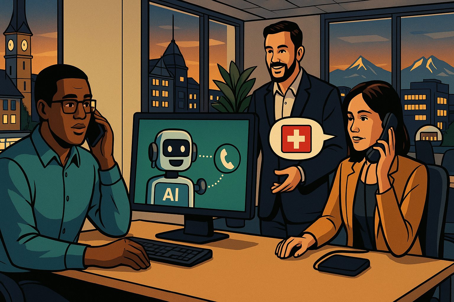 Telefonservice Schweiz – moderne Unternehmen nutzen KI Telefonassistent von ThinKIQ für effiziente Kundenkommunikation